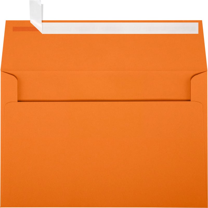 LUXPaper A9 Invitation Envelopes | Peel & Press | 5 3/4" x 8 3/4" | Mandarin Orange | 80lb. Text | 50 Qty - Image 1